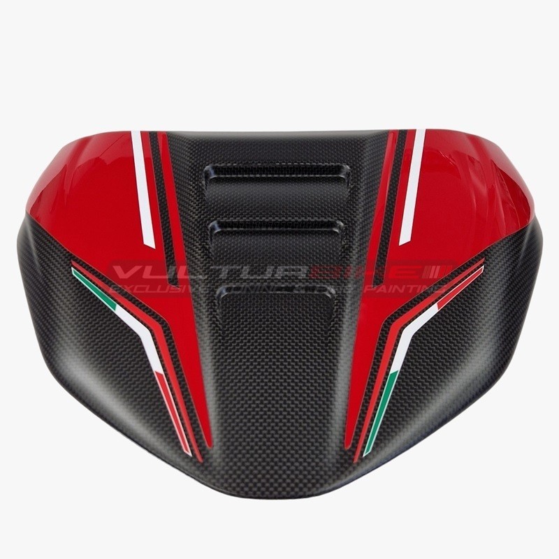 Housse de selle en carbone au nouveau design - Ducati Diavel V4 (ROUGE)