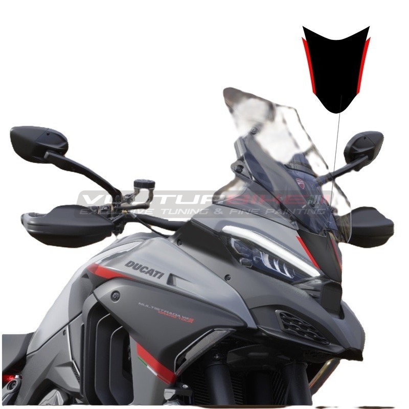 Mittelstreifen-Aufkleber für Windschutzscheibe - Ducati Multistrada V4 Grand Tour