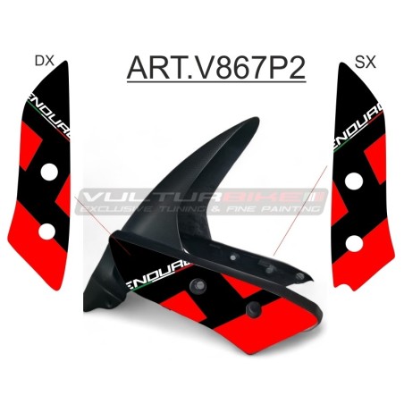 Red Black Front Fender Stickers - Ducati Multistrada Enduro