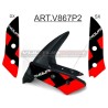 Red Black Front Fender Stickers - Ducati Multistrada Enduro
