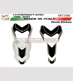 Adesivi b/w per cupolino moto bianca - Ducati Hypermotard 796/1100 