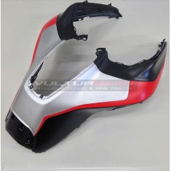 Brushed aluminium effect carbon tank cover - Ducati Multistrada V4 / V4S