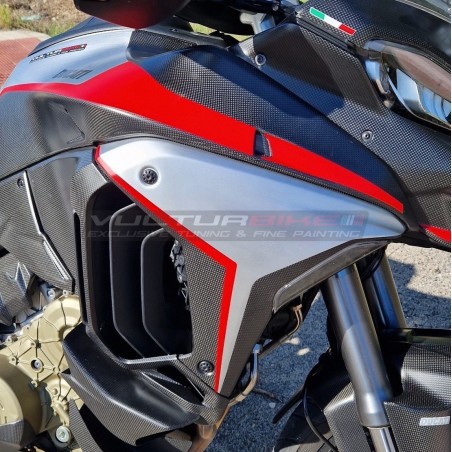 Brushed aluminium effect carbon panels - Ducati Multistrada V4 / V4S
