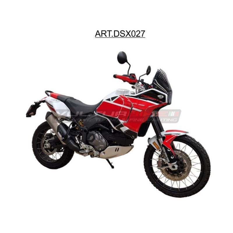 Kompletter Satz Sportdesign-Aufkleber schwarz rot - Ducati DesertX