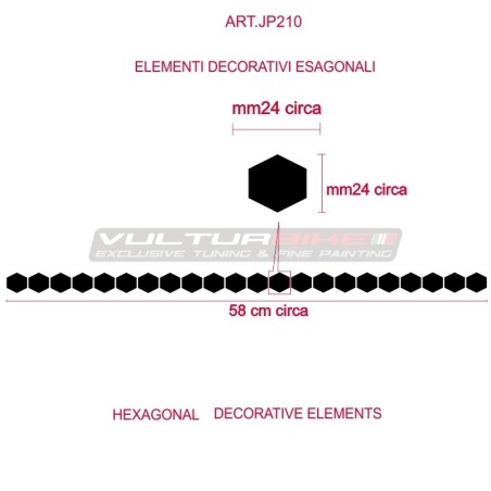Elementi esagonali per decorazioni varie