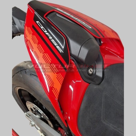 Schwarz - Orange Aufkleber Set für Heck Ducati Panigale / Streetfighter V4