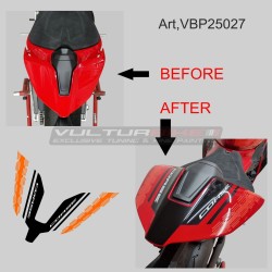 Juego de pegatinas negro - naranja para cola Ducati Panigale / Streetfighter V4