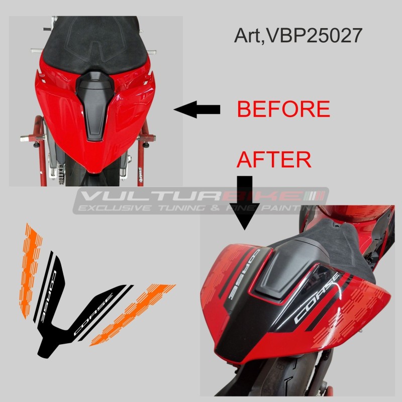 Set adesivi black - orange per codino Ducati Panigale / Streetfighter V4