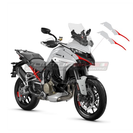 Autocollants Airbox - Ducati Multistrada V4 icerberg blanc