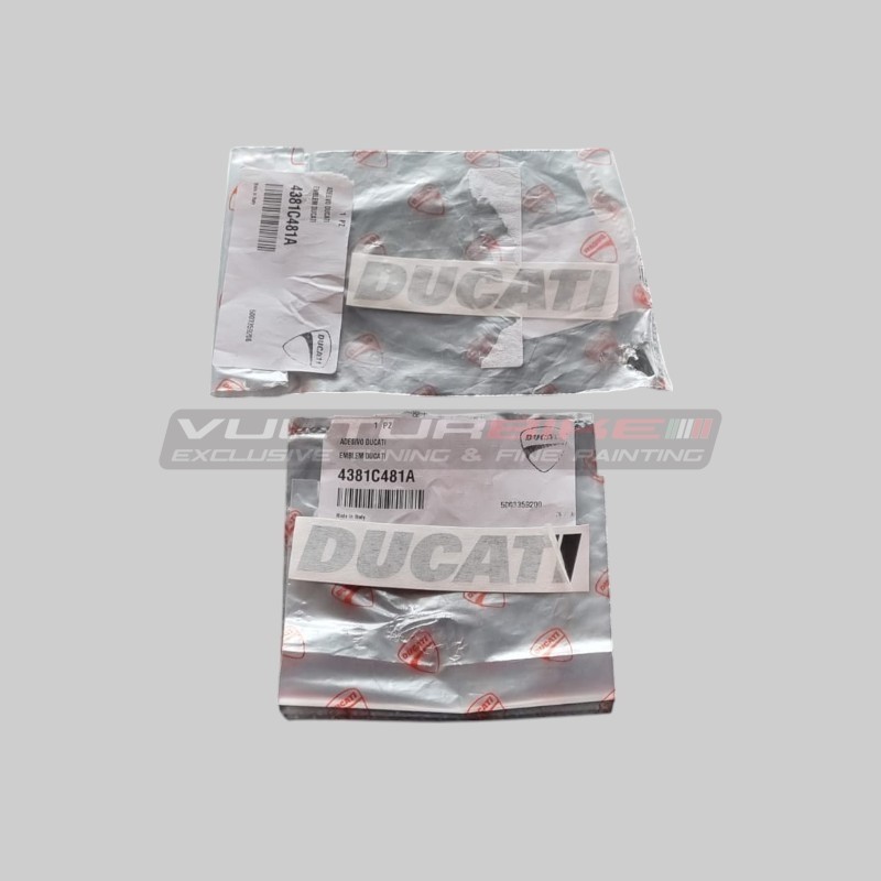 Pair of decals Ducati glossy black color (Original)