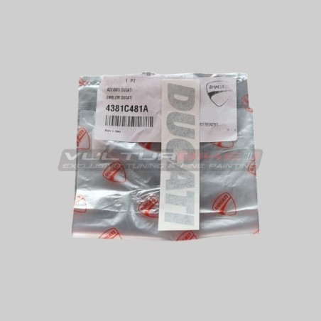 Paar Aufkleber Ducati glänzender schwarzer Farbe (Original)