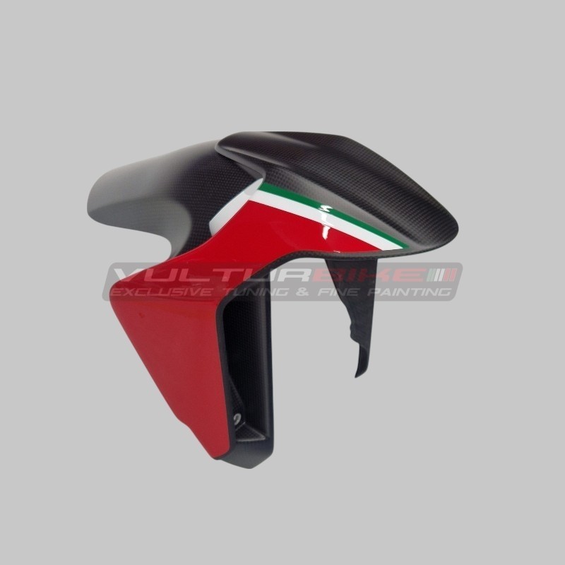 Guardabarros de carbono con tricolor italiano - Ducati Panigale y Streetfighter V2 / V4