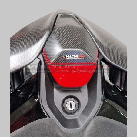 Coussin central en fibre de carbone personnalisé pour Ducati Panigale et Streetfighter V4 / V4S