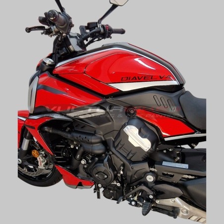 Complete stickers kit brand new design red silver - Ducati Diavel V4