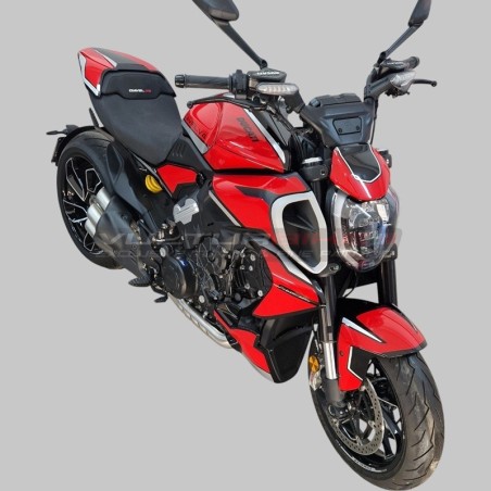 Complete stickers kit brand new design red silver - Ducati Diavel V4