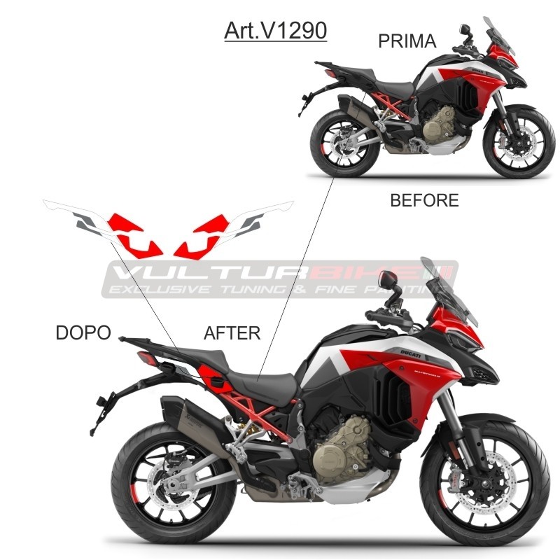 Sattel- und Heckpolster Aufkleber - Ducati Multistrada V4 / V4S Sport