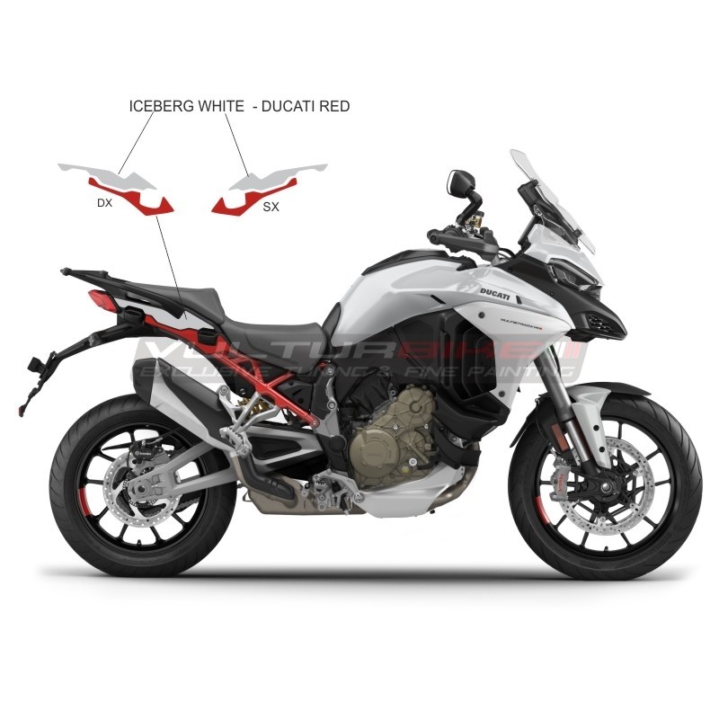 Unterschwanz Aufkleber Set - Ducati Multistrada V4 / V4S Eisberg weiß