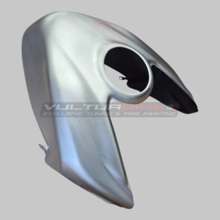 Tapa del depósito de carbono efecto aluminio cepillado - Ducati Panigale V4 / V4S & Streetfighter V4 / V4S