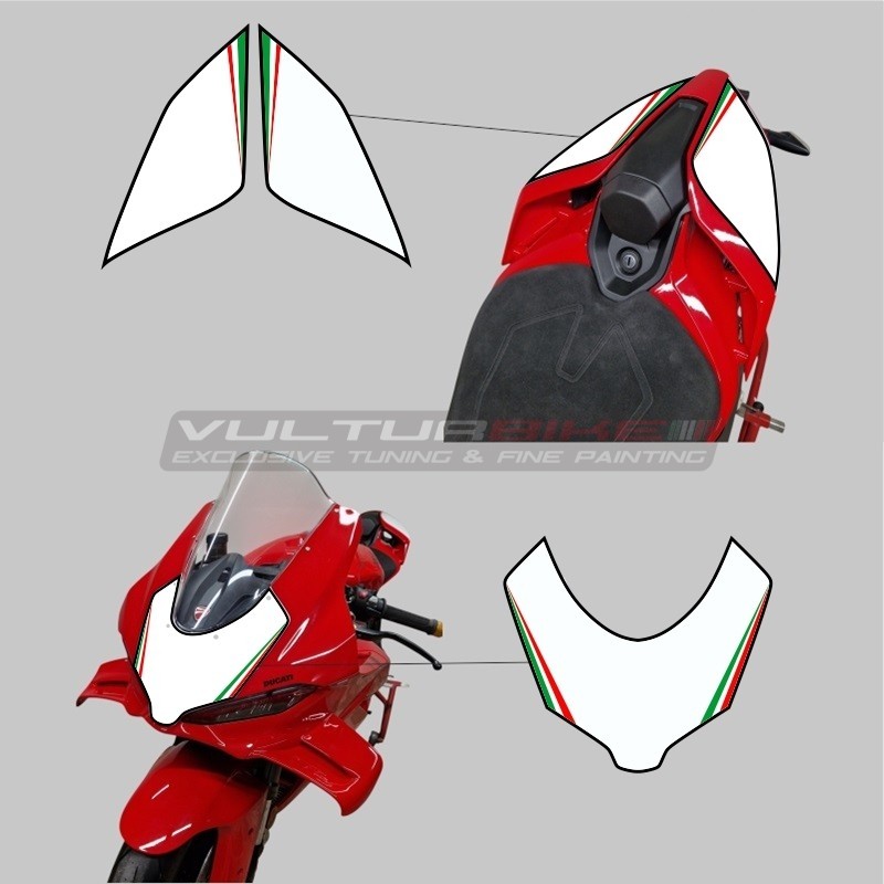 Dreifarbige Nummernschilder - Ducati Panigale V4 / V4S