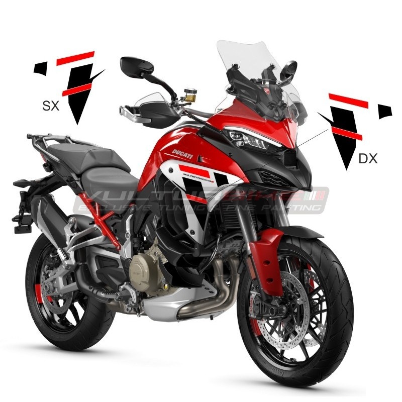 Set adesivi rosso nero per fianchetti - Ducati Multistrada V4S