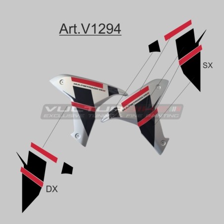 Rot-schwarzes Aufkleberset für Seitenwände - Ducati Multistrada V4S