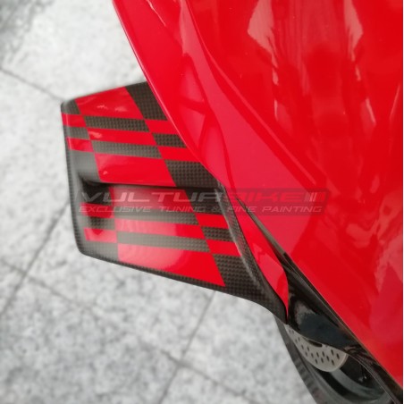 Chequered stickers for lugs - Ducati Panigale V4 / V4S
