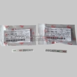 Paire d’autocollants logo original Ducati graphite avec drapeau tricolore