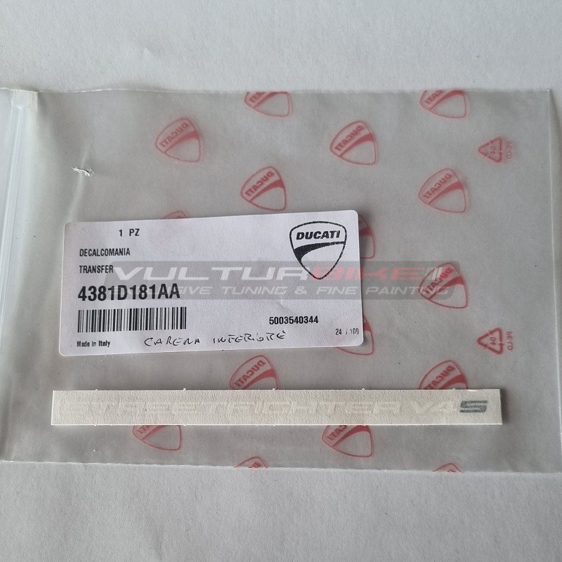 Pegatina blanca Ducati original para carenado lateral inferior - Ducati Streetfighter V4S