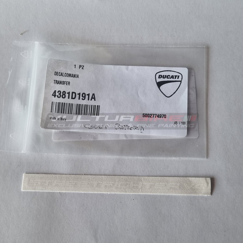 Adesivo originale Ducati bianco per cover batteria - Ducati Streetfighter V4