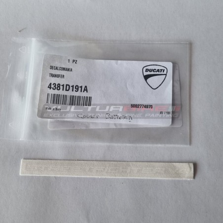 Adesivo originale Ducati bianco per cover batteria - Ducati Streetfighter V4