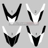 Schwarz-weiße Windschutzscheibenaufkleber - Ducati Hypermotard 796 / 1100