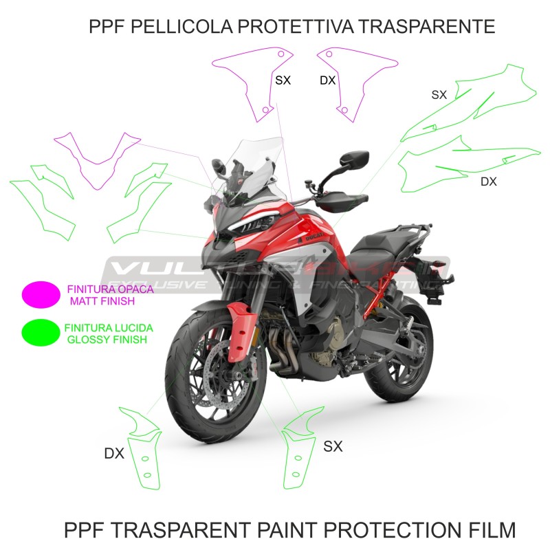Pellicola trasparente protettiva PPF - Ducati Multistrada V4
