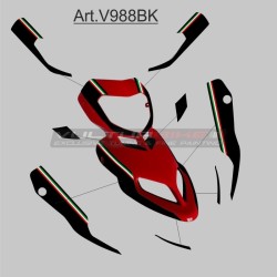 Schwarzes Aufkleberset mit Trikolore für Windschutzscheibe - Ducati Hypermotard 796 / 1100