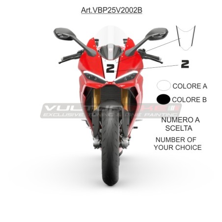 Adesivo bicolore con numero per cupolino - Ducati Panigale V2
