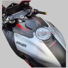 Couvercle de réservoir de carburant effet aluminium brossé avec bande de carbone - Ducati Panigale / Streetfighter V4 / V4S