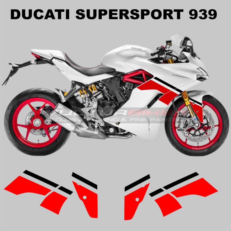 Decorative stickers for fairings and mudguards - Ducati Supersport 939 white motorcycle