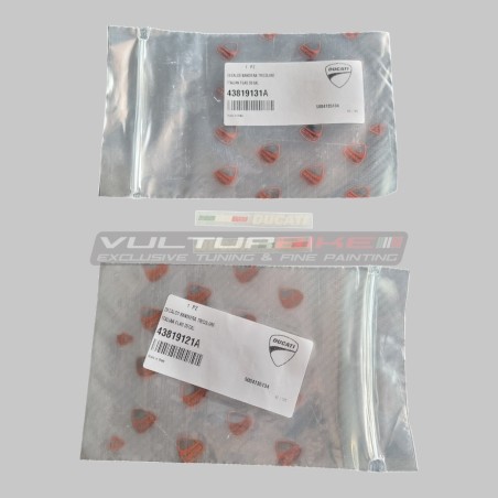 Coppia di decalcomanie originali Ducati con scritta + bandiera tricolore italiano