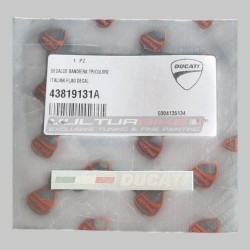 Par de calcomanías originales Ducati con escritura + bandera tricolor italiana