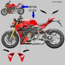 Rot schwarz Aufkleber Kit - Ducati Streetfighter V4 / V4S