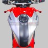 Brushed aluminium effect fuel tank cover with carbon strip - Ducati Panigale / Streetfighter V4 / V4S
