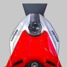 Tapa del depósito de combustible efecto aluminio cepillado con tira de carbono - Ducati Panigale / Streetfighter V4 / V4S