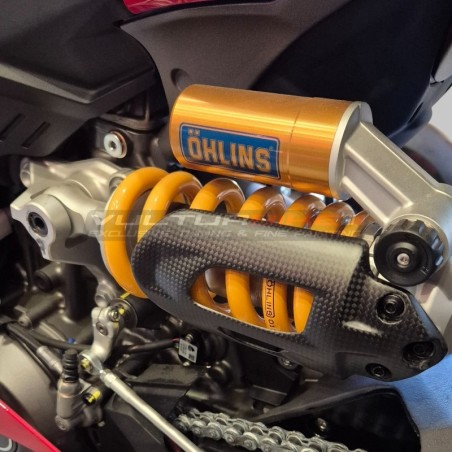 Carbon cover for rear shock absorber - Ducati Panigale and Streetfighter V2 / V2S