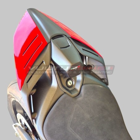 Arrière monoplace rouge et carbone pour Ducati Panigale et Streetfighter V4 / V4S / V4R