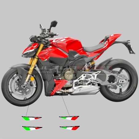 Paar 3D-Harz-beschichtete dekorative Fahnen für obere Klappen – Ducati Streetfighter V4 / V4S