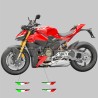 Paire de drapeaux décoratifs 3D recouverts de résine pour les rabats supérieurs - Ducati Streetfighter V4 / V4S