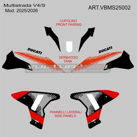 Complete design graphic set Pikes Peak 2025 for Ducati Multistrada V4 2021 / 2026