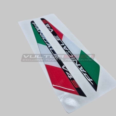 Décalcomanies décoratives en résine 3D - drapeau italien pour Ducati ailerons Panigale V4R