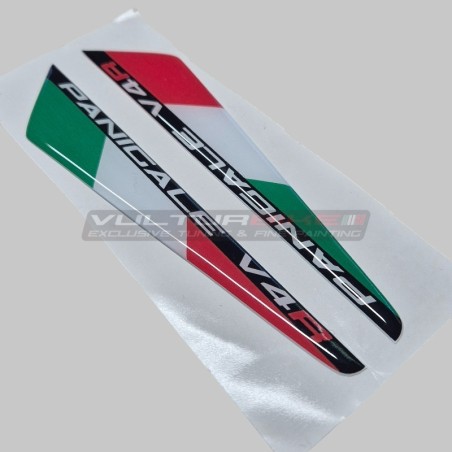 Décalcomanies décoratives en résine 3D - drapeau italien pour Ducati ailerons Panigale V4R