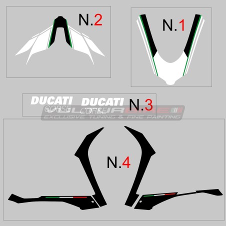 Ensemble décoratif tricolore italien pour Ducati Panigale V4 / V4S
