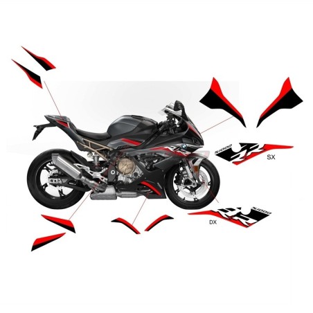 Kit adesivi completo rosso nero - BMW S1000RR 2019 / 2022